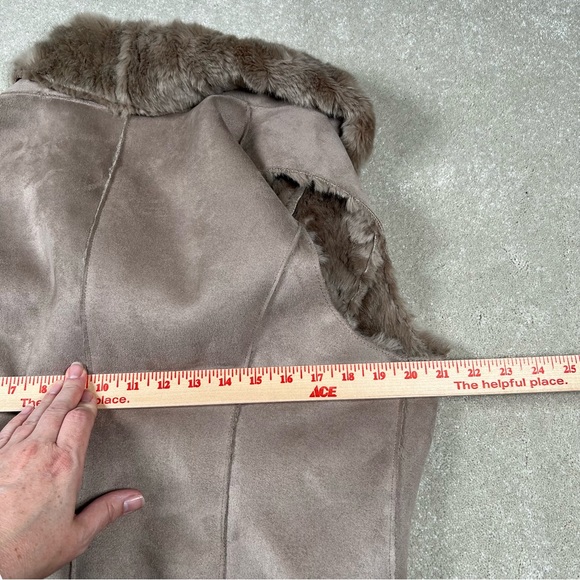 Magaschoni Faux Fur Faux Suede Vest Beige Soft Women's‎ Small - Picture 5 of 7